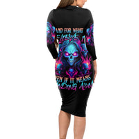 Lady Skull Long Sleeve Bodycon Dress Stand For What You Believe In Even If It Means Standing Alone - Wonder Print Shop