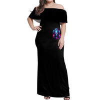 Lady Skull Off Shoulder Maxi Dress Stand For What You Believe In Even If It Means Standing Alone - Wonder Print Shop