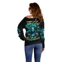 Lady Skull Off Shoulder Sweater Assuming I Was Like Most Girls Was Your First Mistake - Wonder Print Shop