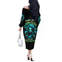 Lady Skull Off The Shoulder Long Sleeve Dress Assuming I Was Like Most Girls Was Your First Mistake - Wonder Print Shop