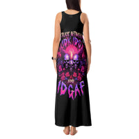 Rose Skull Tank Maxi Dress Stuck Between IDK IDC And IDGAF - Wonder Print Shop