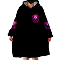 Rose Skull Wearable Blanket Hoodie Stuck Between IDK IDC And IDGAF - Wonder Print Shop