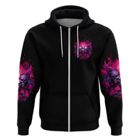 Rose Skull Zip Hoodie Stuck Between IDK IDC And IDGAF - Wonder Print Shop