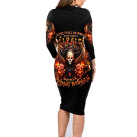 Angel Skull Family Matching Long Sleeve Bodycon Dress and Hawaiian Shirt Sometimes An Angel Sometimes A Hellrasier - Wonder Print Shop