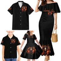 Angel Skull Family Matching Mermaid Dress and Hawaiian Shirt Sometimes An Angel Sometimes A Hellrasier - Wonder Print Shop
