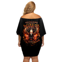 Angel Skull Family Matching Off Shoulder Short Dress and Hawaiian Shirt Sometimes An Angel Sometimes A Hellrasier - Wonder Print Shop