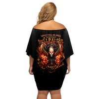 Angel Skull Off Shoulder Short Dress Sometimes An Angel Sometimes A Hellrasier - Wonder Print Shop
