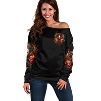 Angel Skull Off Shoulder Sweater Sometimes An Angel Sometimes A Hellrasier - Wonder Print Shop