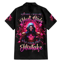 Rose Skull Family Matching Short Sleeve Bodycon Dress and Hawaiian Shirt I Hold A Beast An Angel And A Crazy Lady In Me - Wonder Print Shop