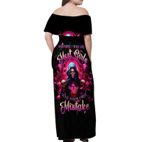 Rose Skull Off Shoulder Maxi Dress I Hold A Beast An Angel And A Crazy Lady In Me - Wonder Print Shop
