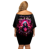 Rose Skull Off Shoulder Short Dress I Hold A Beast An Angel And A Crazy Lady In Me - Wonder Print Shop