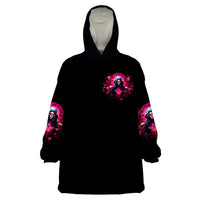 Rose Skull Wearable Blanket Hoodie I Hold A Beast An Angel And A Crazy Lady In Me - Wonder Print Shop