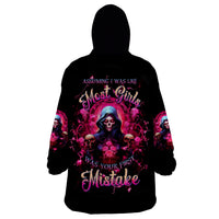 Rose Skull Wearable Blanket Hoodie I Hold A Beast An Angel And A Crazy Lady In Me - Wonder Print Shop