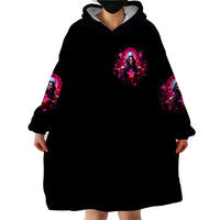 Rose Skull Wearable Blanket Hoodie I Hold A Beast An Angel And A Crazy Lady In Me - Wonder Print Shop