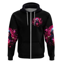 Rose Skull Zip Hoodie I Hold A Beast An Angel And A Crazy Lady In Me - Wonder Print Shop