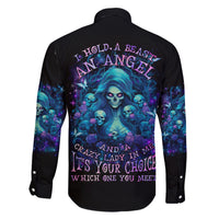 Flame Skull Family Matching Off Shoulder Maxi Dress and Hawaiian Shirt If You Kick Me When I'm Down You Better Pray I Don't Get Up - Wonder Print Shop