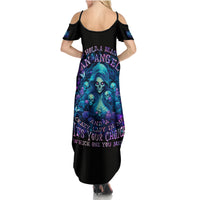 Flame Skull Family Matching Summer Maxi Dress and Hawaiian Shirt If You Kick Me When I'm Down You Better Pray I Don't Get Up - Wonder Print Shop