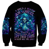 Flame Skull Sweatshirt If You Kick Me When I'm Down You Better Pray I Don't Get Up - Wonder Print Shop