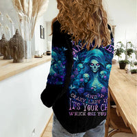 Flame Skull Women Casual Shirt If You Kick Me When I'm Down You Better Pray I Don't Get Up - Wonder Print Shop
