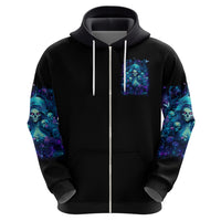 Flame Skull Zip Hoodie If You Kick Me When I'm Down You Better Pray I Don't Get Up - Wonder Print Shop