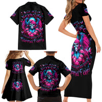 Witch Skull Family Matching Short Sleeve Bodycon Dress and Hawaiian Shirt Buckle Up Buttercup You Just Flipped My Bitch Switch - Wonder Print Shop