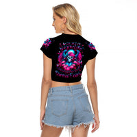 Witch Skull Raglan Cropped T Shirt Buckle Up Buttercup You Just Flipped My Bitch Switch - Wonder Print Shop