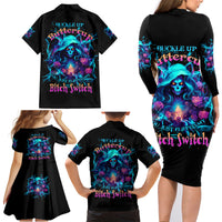 Witch Skull Family Matching Long Sleeve Bodycon Dress and Hawaiian Shirt I'm A Good Person But Don't Give Me A Reason To Show My Evel Side - Wonder Print Shop