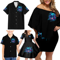 Witch Skull Family Matching Off Shoulder Short Dress and Hawaiian Shirt I'm A Good Person But Don't Give Me A Reason To Show My Evel Side - Wonder Print Shop