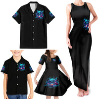 Witch Skull Family Matching Tank Maxi Dress and Hawaiian Shirt I'm A Good Person But Don't Give Me A Reason To Show My Evel Side - Wonder Print Shop