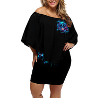 Witch Skull Off Shoulder Short Dress I'm A Good Person But Don't Give Me A Reason To Show My Evel Side - Wonder Print Shop
