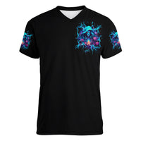 Witch Skull Women V Neck T Shirt I'm A Good Person But Don't Give Me A Reason To Show My Evel Side - Wonder Print Shop