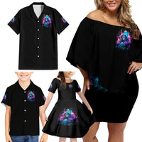 Lady Skull Family Matching Off Shoulder Short Dress and Hawaiian Shirt The Good Girl In Me Got Tired Of The Bullshit - Wonder Print Shop