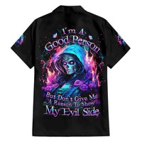 Lady Skull Family Matching Off Shoulder Short Dress and Hawaiian Shirt The Good Girl In Me Got Tired Of The Bullshit - Wonder Print Shop