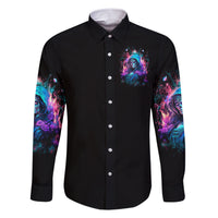 Lady Skull Family Matching Short Sleeve Bodycon Dress and Hawaiian Shirt The Good Girl In Me Got Tired Of The Bullshit - Wonder Print Shop