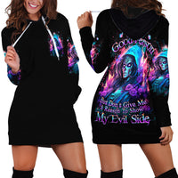 Lady Skull Hoodie Dress The Good Girl In Me Got Tired Of The Bullshit - Wonder Print Shop