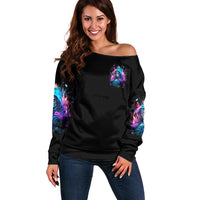 Lady Skull Off Shoulder Sweater The Good Girl In Me Got Tired Of The Bullshit - Wonder Print Shop