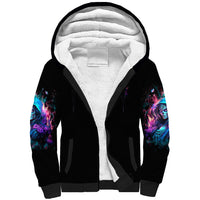 Lady Skull Sherpa Hoodie The Good Girl In Me Got Tired Of The Bullshit - Wonder Print Shop