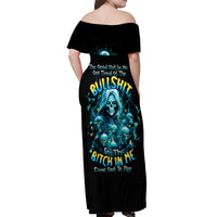 Irsh Girl Skull Off Shoulder Maxi Dress Drink Up Bitch - Wonder Print Shop