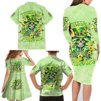 Thunder Skull Family Matching Long Sleeve Bodycon Dress and Hawaiian Shirt I'm Not Anti Social I'm Just Not User Friendly - Wonder Print Shop