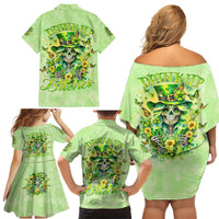 Thunder Skull Family Matching Off Shoulder Short Dress and Hawaiian Shirt I'm Not Anti Social I'm Just Not User Friendly - Wonder Print Shop