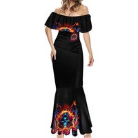 Flame Skull Mermaid Dress Heaven Don't Want Me And Hell's Afraid I'll Take Over - Wonder Print Shop