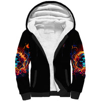 Flame Skull Sherpa Hoodie Heaven Don't Want Me And Hell's Afraid I'll Take Over - Wonder Print Shop