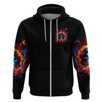 Flame Skull Zip Hoodie Heaven Don't Want Me And Hell's Afraid I'll Take Over - Wonder Print Shop