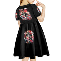 Rose Skull Kid Short Sleeve Dress Like Me Or Not I Don't Give A Flying Fuck - Wonder Print Shop