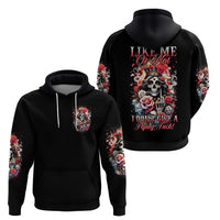 Rose Skull Zip Hoodie Like Me Or Not I Don't Give A Flying Fuck - Wonder Print Shop