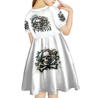 Black Skull Kid Short Sleeve Dress Hello Darkness My Old Friend - Wonder Print Shop