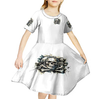 Black Skull Kid Short Sleeve Dress Hello Darkness My Old Friend - Wonder Print Shop