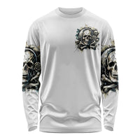 Black Skull Long Sleeve Shirt Hello Darkness My Old Friend - Wonder Print Shop