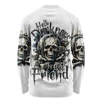 Black Skull Long Sleeve Shirt Hello Darkness My Old Friend - Wonder Print Shop