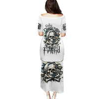 Black Skull Puletasi Hello Darkness My Old Friend - Wonder Print Shop